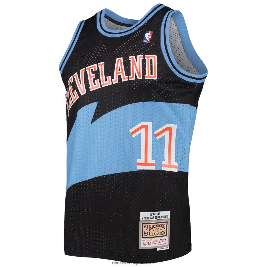 NBA JZ8F02887 cleveland cavaliers zydrunas ilgauskas mitchell & ness black hardwood classics swingman фланелка