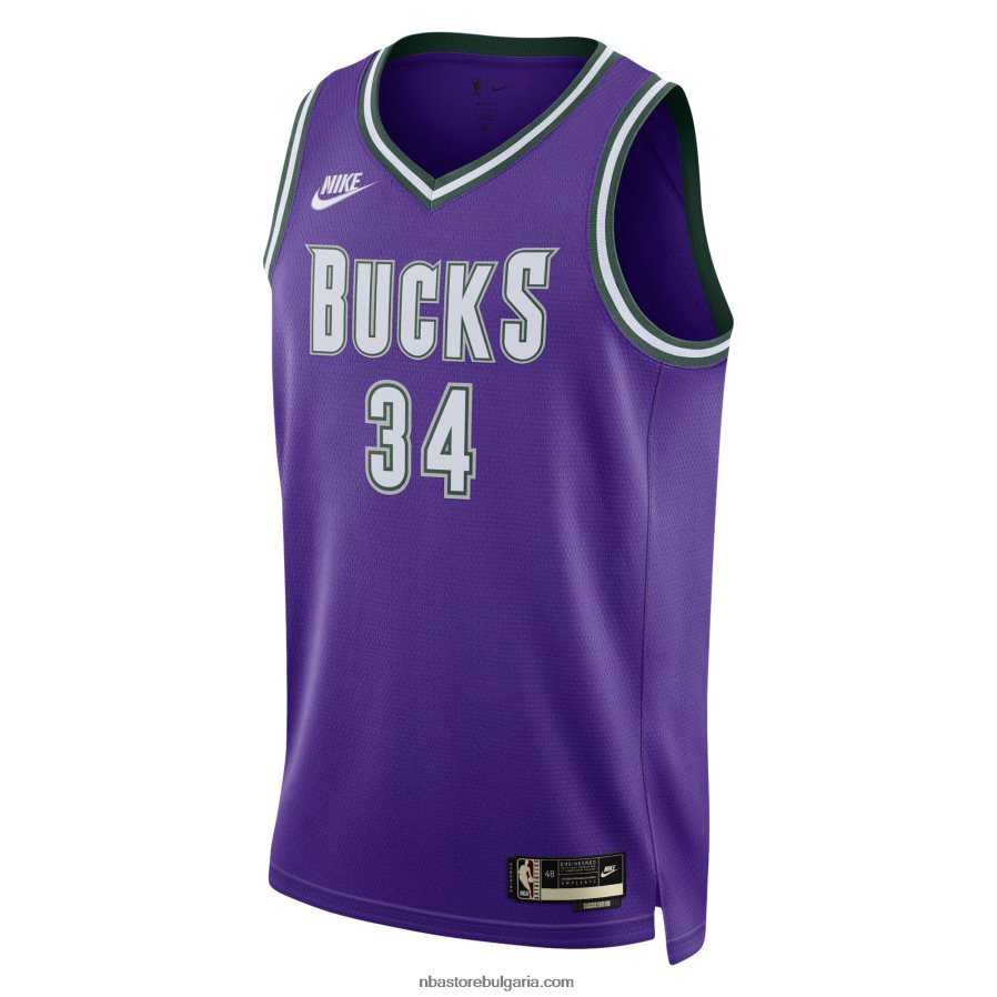NBA JZ8F021314 Milwaukee Bucks Giannis Antetokounmpo Nike Purple Swingman Jersey