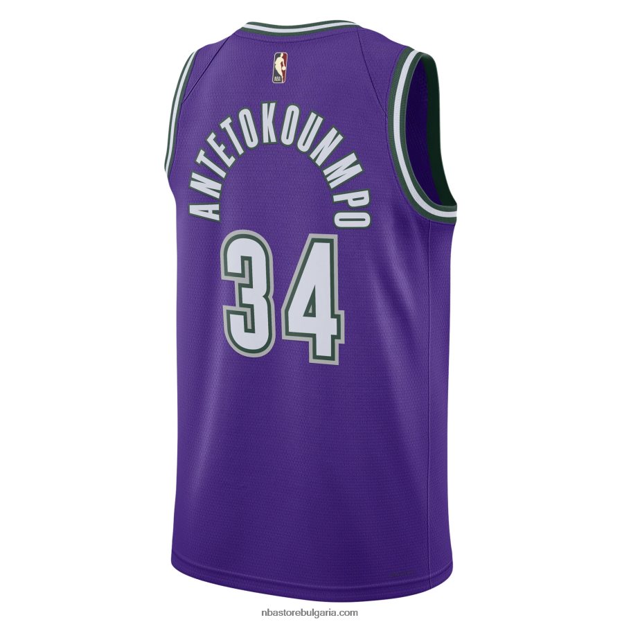 NBA JZ8F021314 Milwaukee Bucks Giannis Antetokounmpo Nike Purple Swingman Jersey