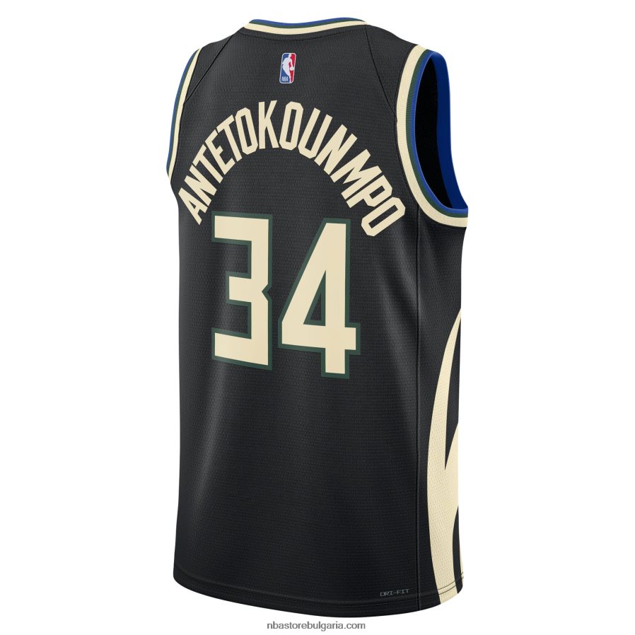 NBA JZ8F0215 milwaukee bucks janis antetokounmpo jordan black swingman фланелка
