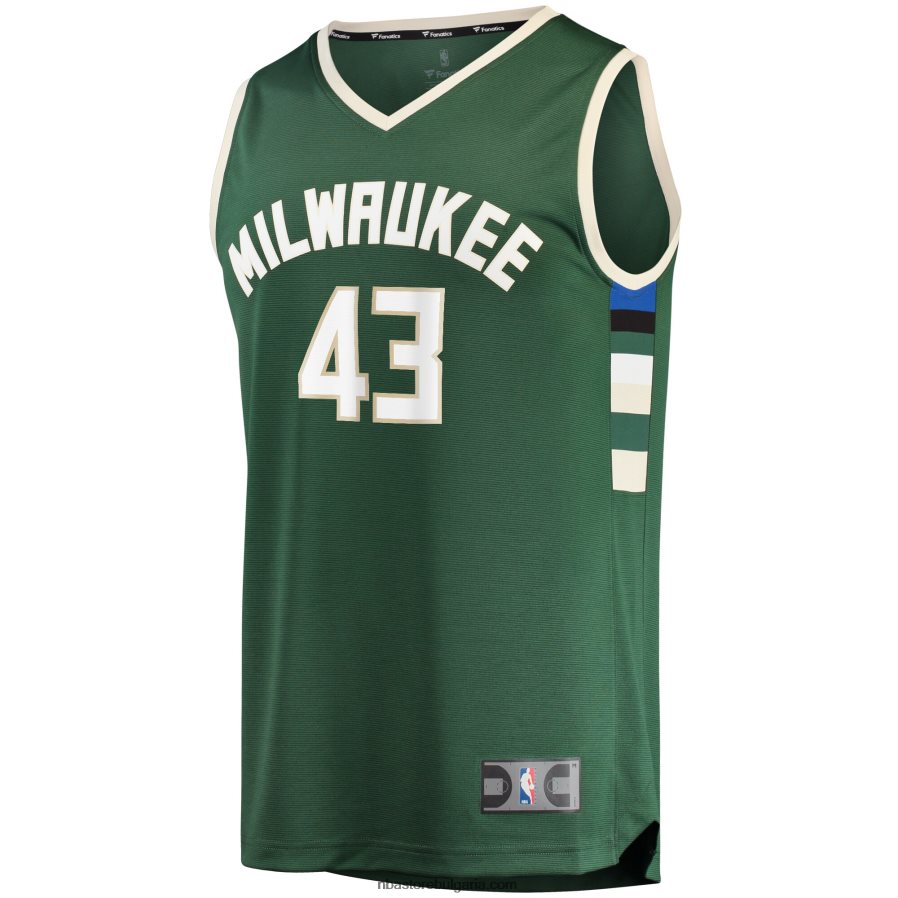 NBA JZ8F021948 Milwaukee Bucks Thanasis Antetokounmpo Hunter Green Fast Break реплика на фланелка на играч