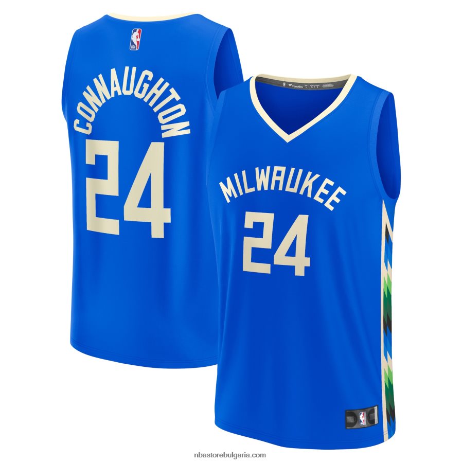 NBA JZ8F024098 Милуоки Бъкс Пат Конаутън Кралски фастбрейк фланелка