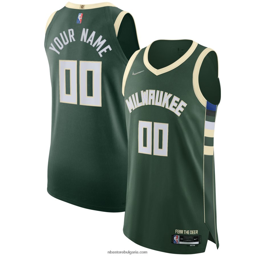 NBA JZ8F024866 milwaukee bucks nike hunter green diamond swingman автентична фланелка по поръчка