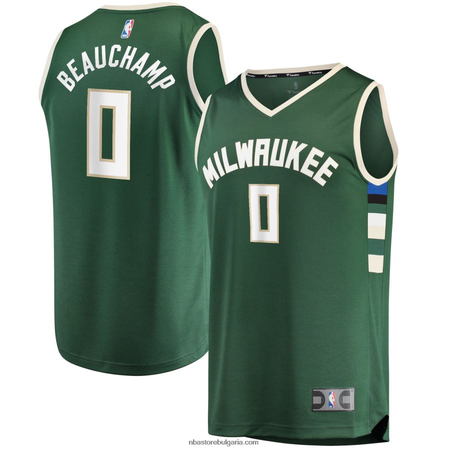NBA JZ8F028644 Милуоки Бъкс Марджон Бошам Хънтър Грийн Проект Първи Рунд Избор Реплика Фланелка Реплика Бърз Бейк