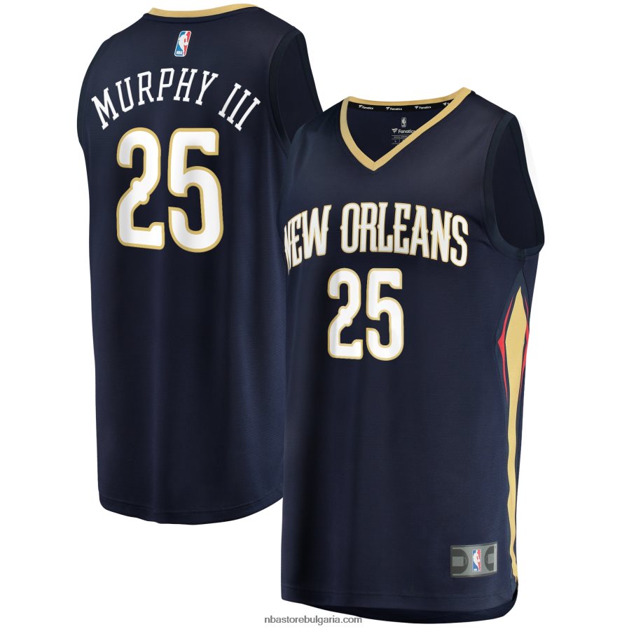 NBA JZ8F021056 new orleans pelicans trey murphy iii navy fast break реплика на фланелка