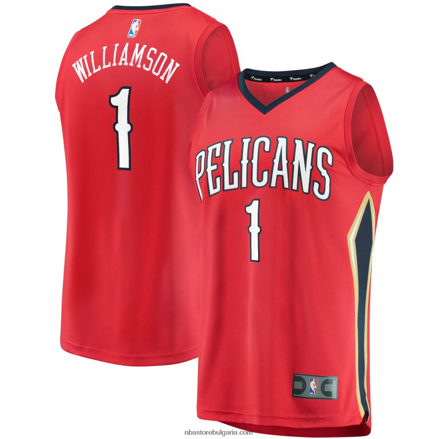 NBA JZ8F021344 New Orleans Pelicans Zion Williamson червена реплика на фланелка за бързо прекъсване