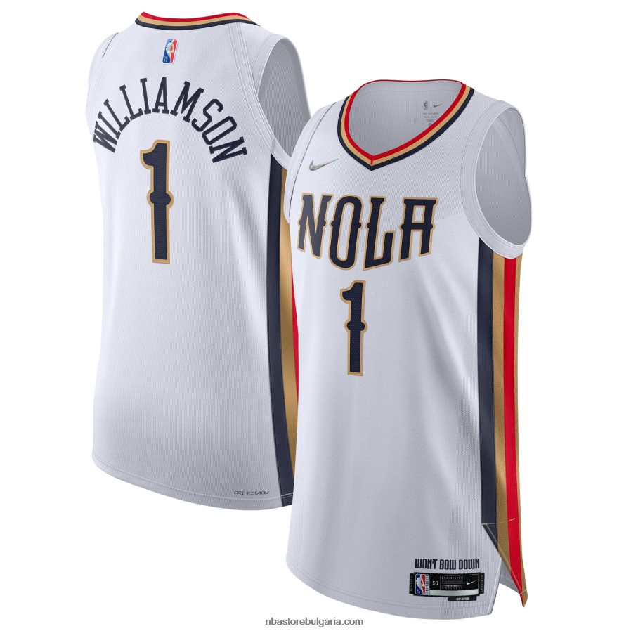 NBA JZ8F021959 ню орлиънс пеликанс сион уилямсън nike бяла фланелка swingman