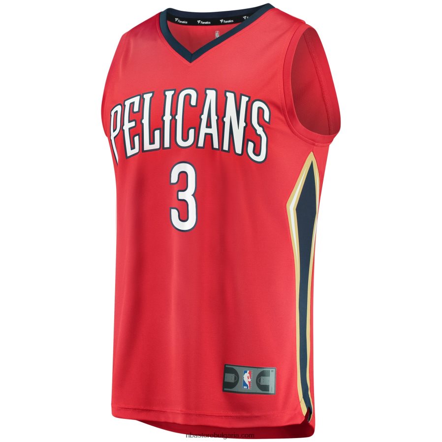 NBA JZ8F021981 New Orleans Pelicans c.j. реплика на фланелка mccollum red fast break