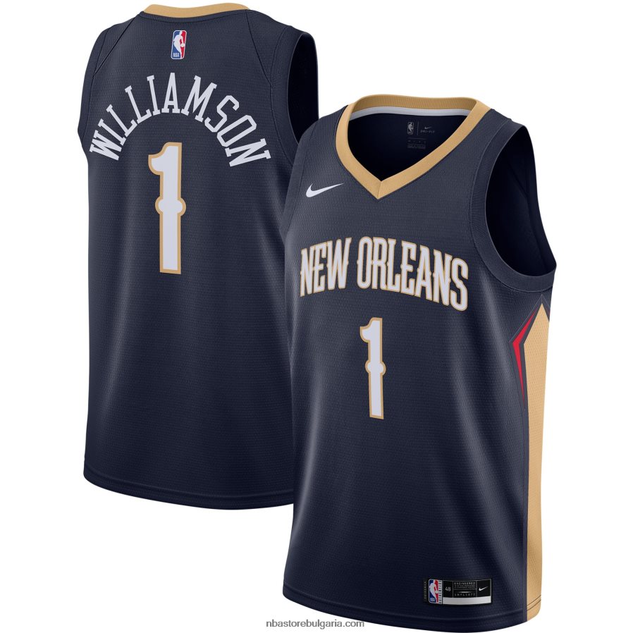NBA JZ8F022098 new orleans pelicans zion williamson nike navy swingman jersey