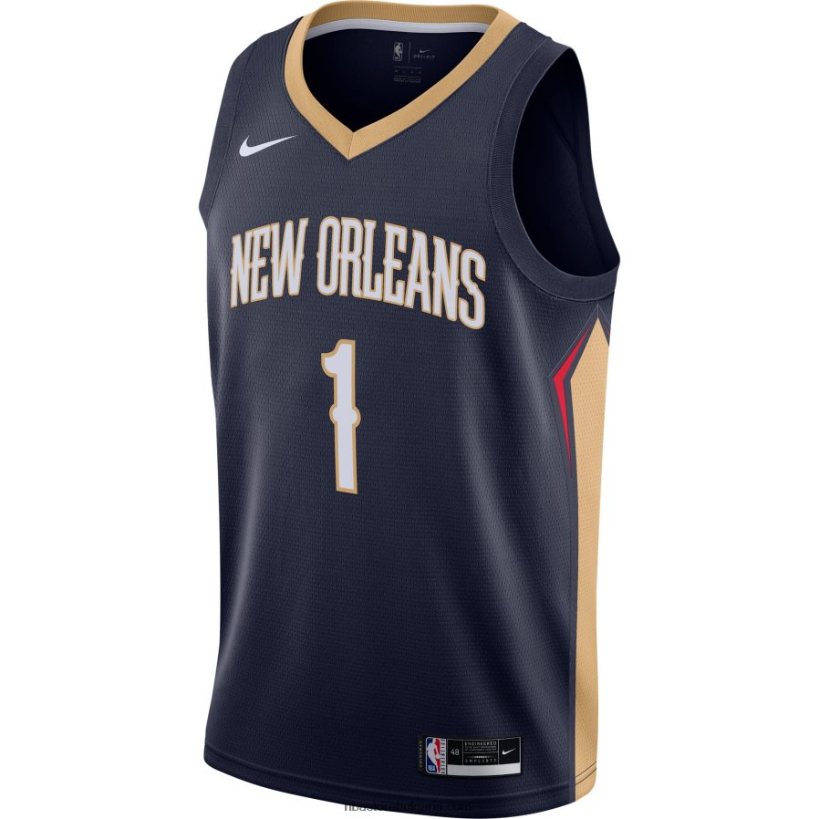 NBA JZ8F022098 new orleans pelicans zion williamson nike navy swingman jersey