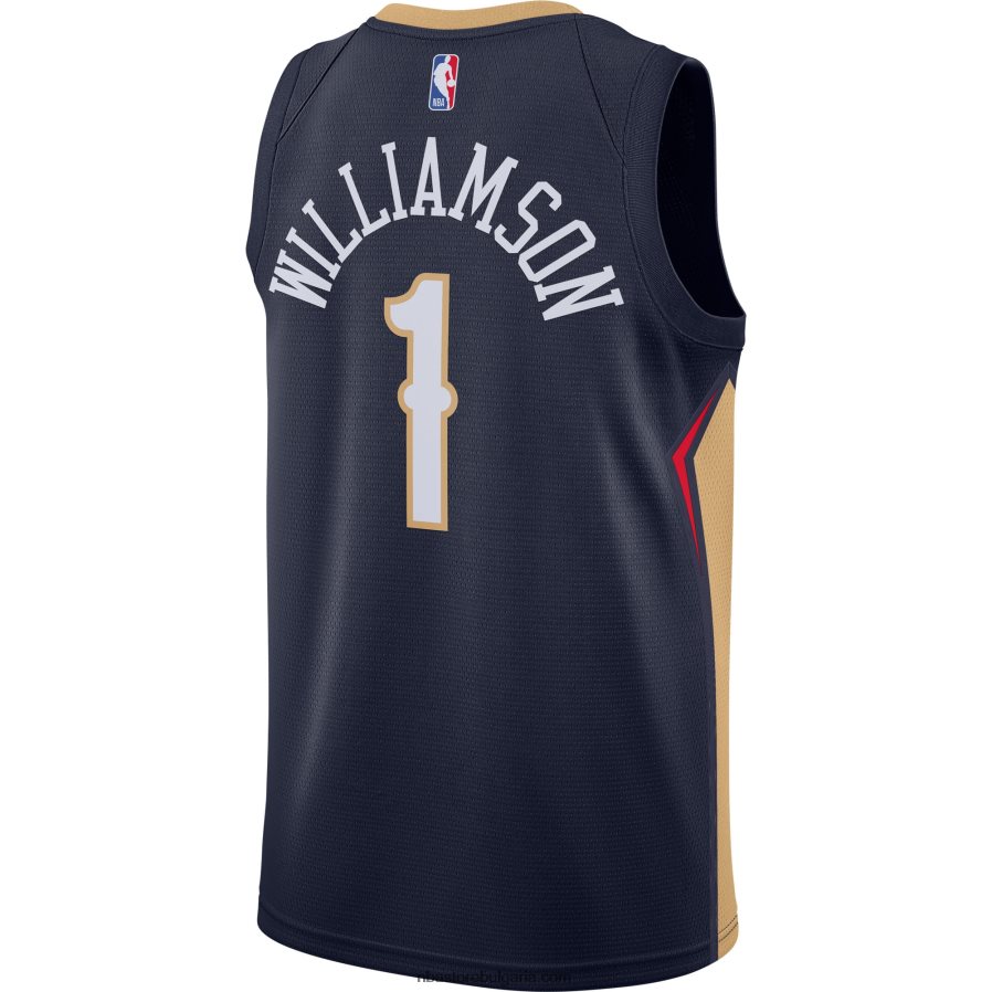 NBA JZ8F022098 new orleans pelicans zion williamson nike navy swingman jersey