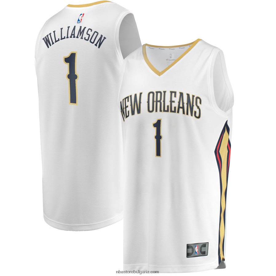 NBA JZ8F024737 New Orleans Pelicans Zion Williamson бяла реплика на фланелка за бързо прекъсване