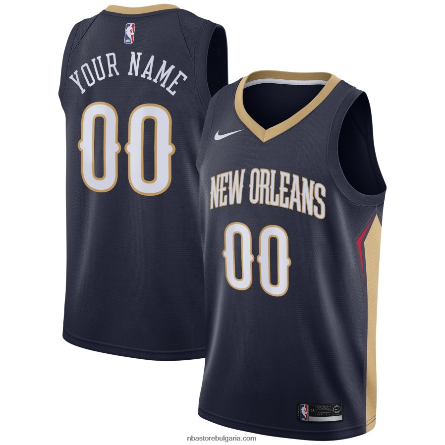NBA JZ8F024889 New Orleans Pelicans nike navy swingman по поръчка фланелка