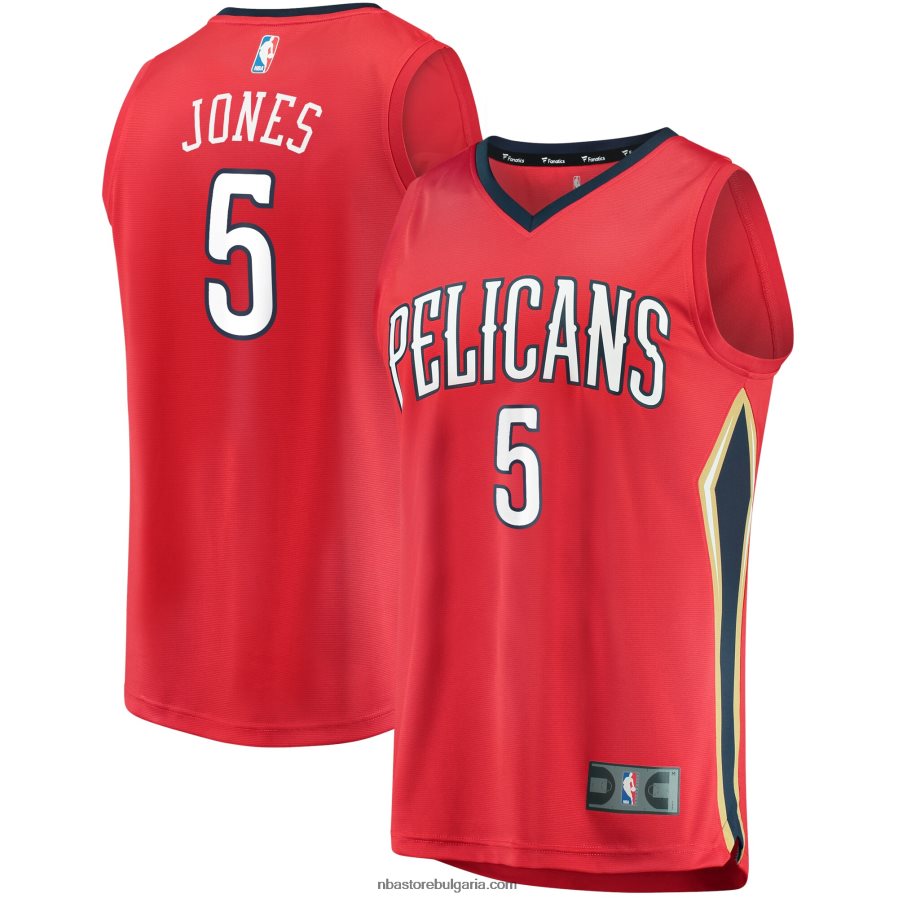 NBA JZ8F025734 New Orleans Pelicans Herbert Jones Red Fast Break реплика на фланелка