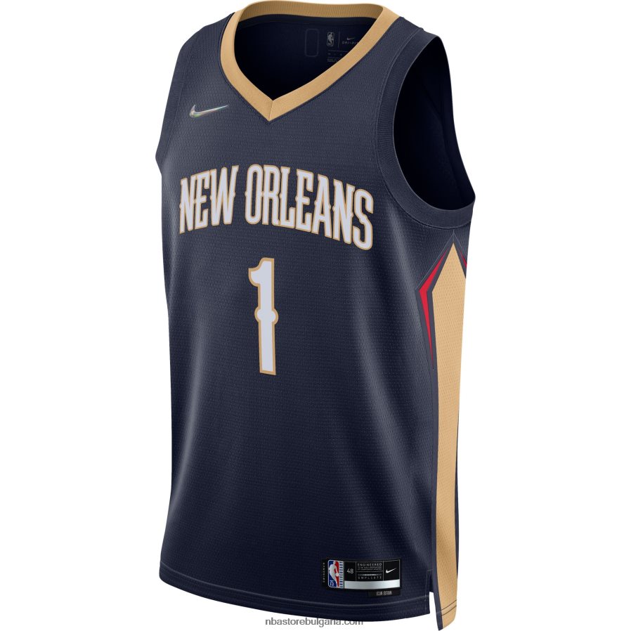 NBA JZ8F026430 New Orleans Pelicans Zion Williamson Nike Navy Diamond Swingman Jersey