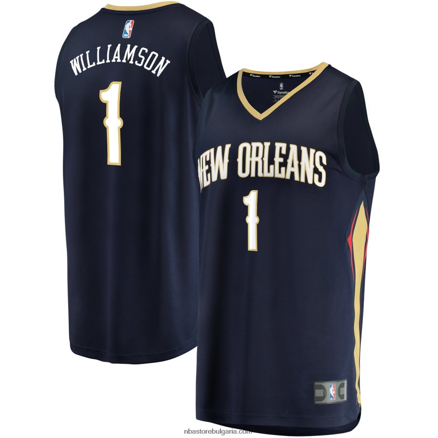 NBA JZ8F02644 new orleans pelicans zion williamson navy fast break реплика на фланелка