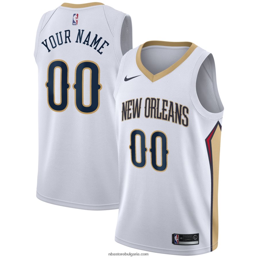 NBA JZ8F027645 New Orleans Pelicans nike white swingman по поръчка фланелка