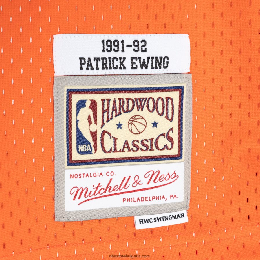 NBA JZ8F02170 new york knicks patrick ewing mitchell & ness blue/orange hardwood classics split swingman фланелка