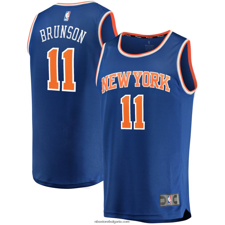 NBA JZ8F0218 Ню Йорк Никс Джейлън Брънсън синя фланелка за бързо прекъсване реплика