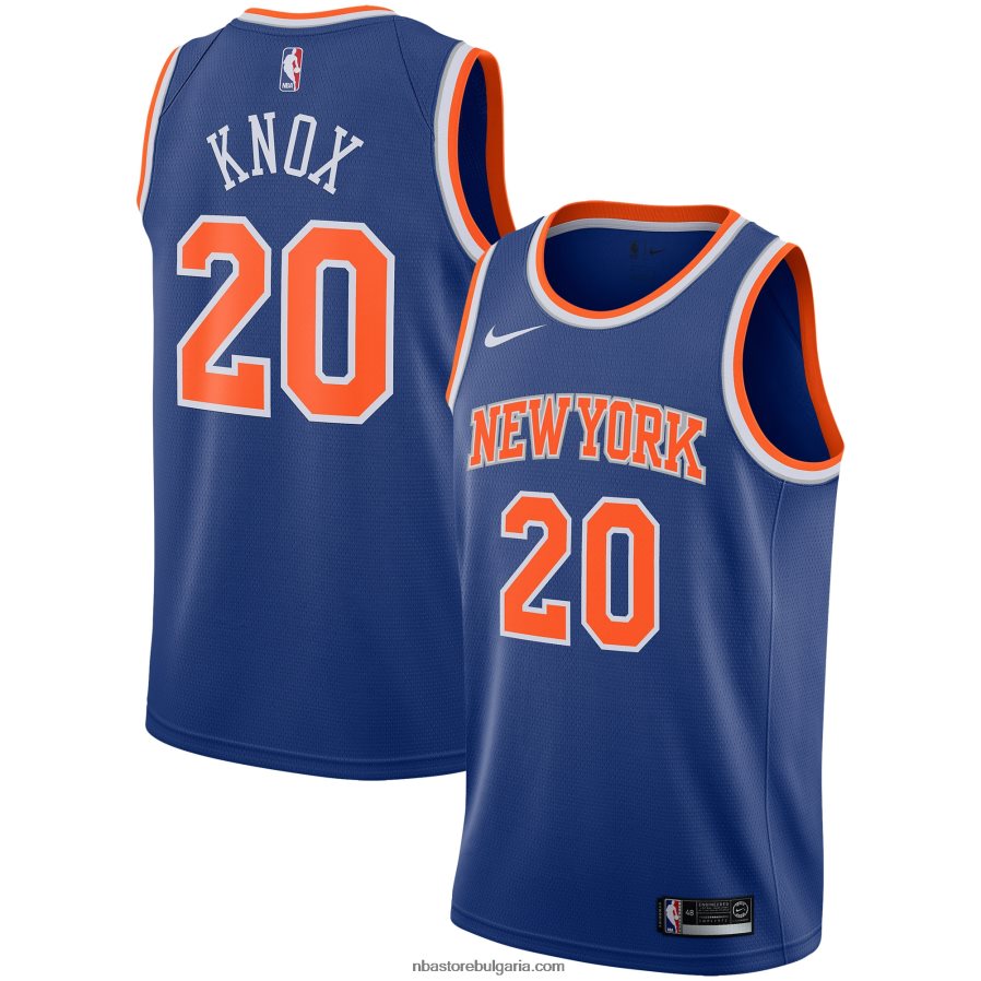 NBA JZ8F023344 Ню Йорк Никс Кевин Нокс Nike Blue Swingman Джърси