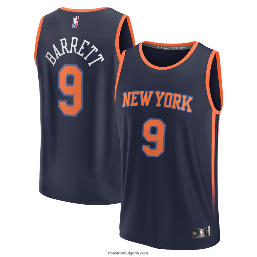 NBA JZ8F02535 new york knicks rj barrett navy fast break реплика на фланелка