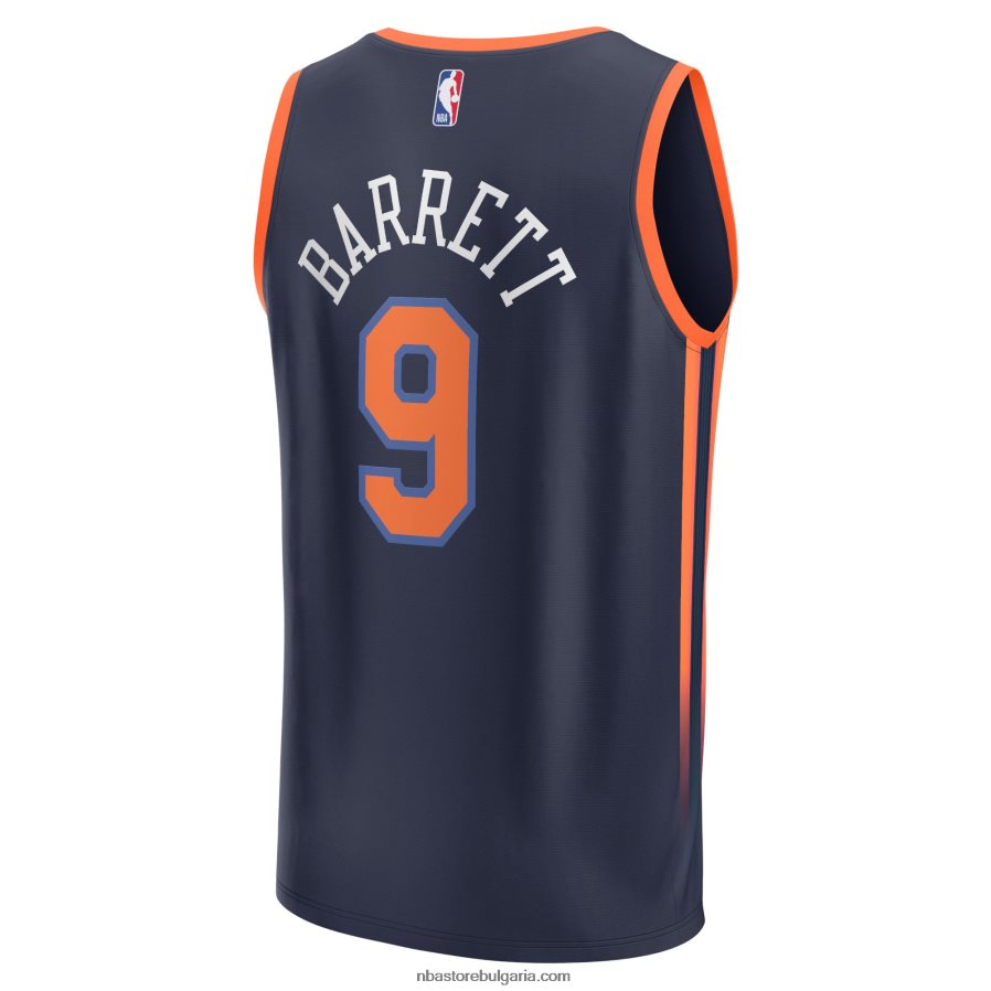 NBA JZ8F02535 new york knicks rj barrett navy fast break реплика на фланелка