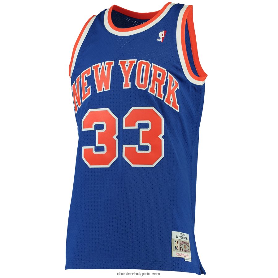 NBA JZ8F02581 new york knicks patrick ewing mitchell & ness blue hardwood classics swingman фланелка