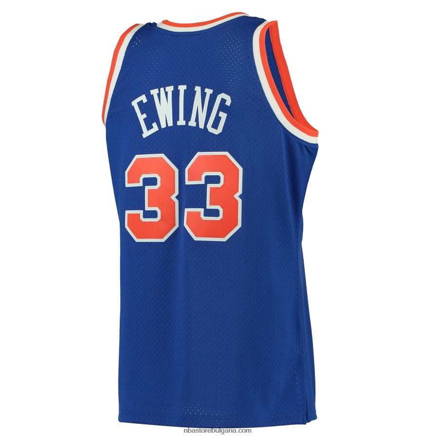 NBA JZ8F02581 new york knicks patrick ewing mitchell & ness blue hardwood classics swingman фланелка