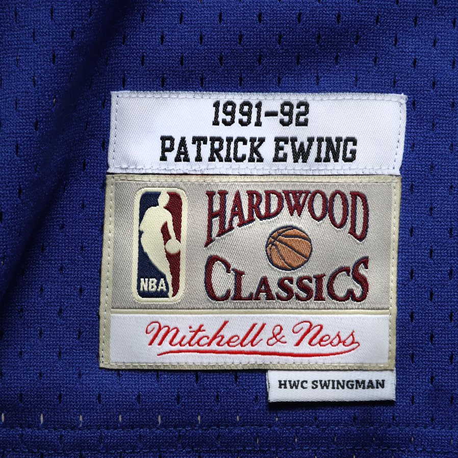 NBA JZ8F02581 new york knicks patrick ewing mitchell & ness blue hardwood classics swingman фланелка