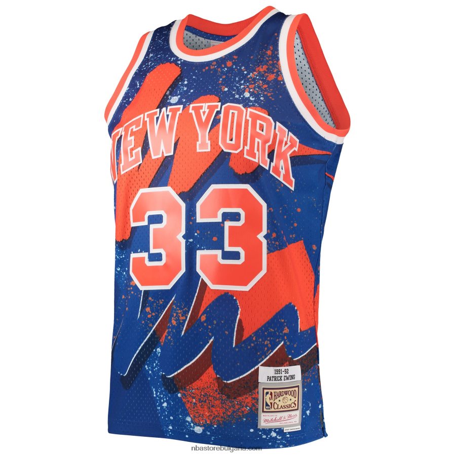 NBA JZ8F025983 new york knicks patrick ewing mitchell & ness blue hardwood classics hyper hoops swingman фланелка