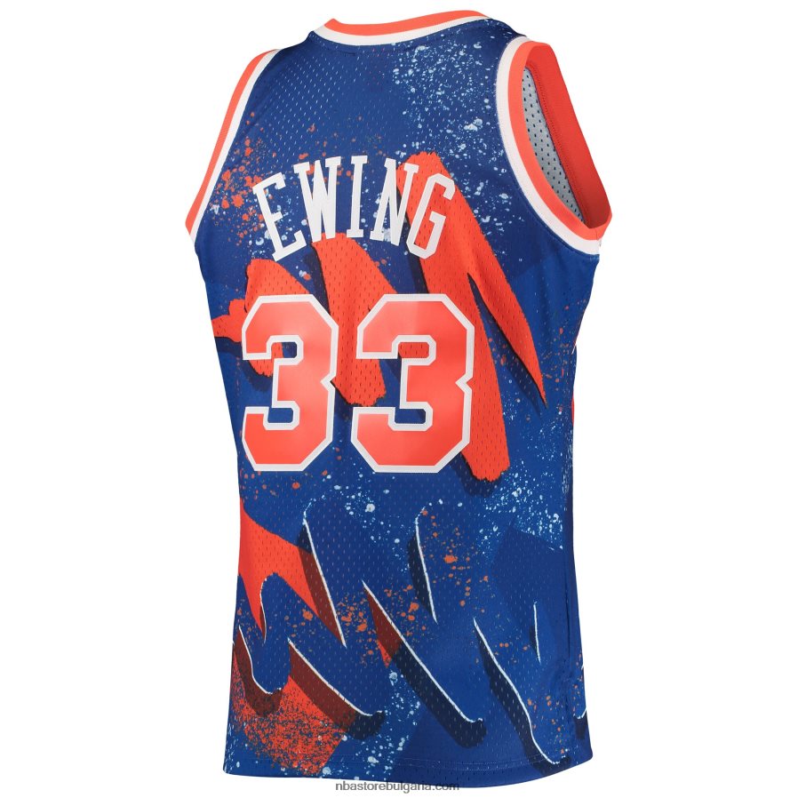 NBA JZ8F025983 new york knicks patrick ewing mitchell & ness blue hardwood classics hyper hoops swingman фланелка
