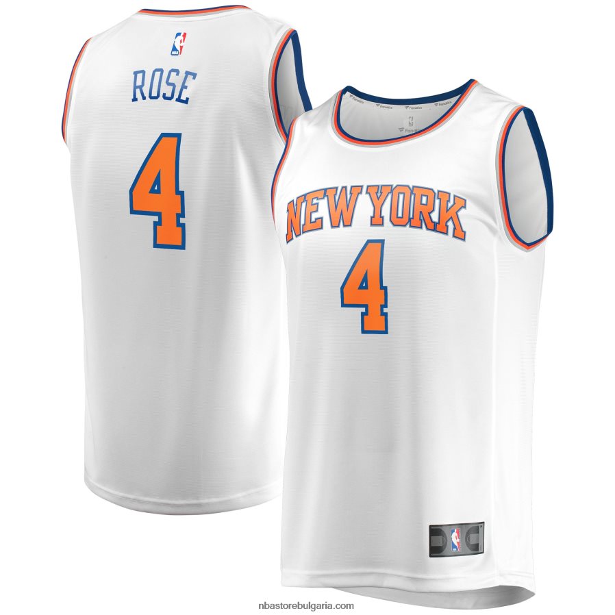NBA JZ8F02683 ню йорк никс дерик роуз бяла реплика на фланелка за бързо прекъсване