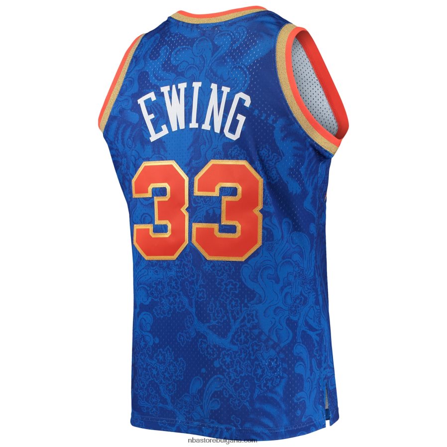 NBA JZ8F02827 new york knicks patrick ewing mitchell & ness blue hardwood classics лунна нова година swingman фланелка