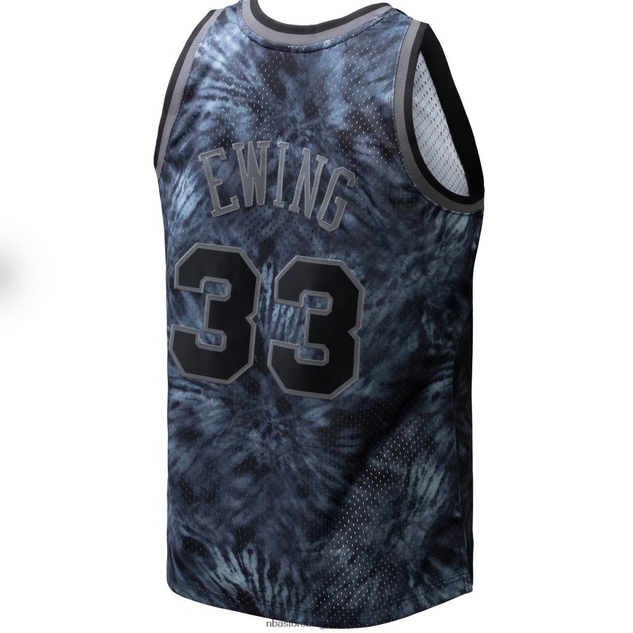 NBA JZ8F028534 new york knicks patrick ewing mitchell & ness black hardwood classics tie-dye swingman фланелка