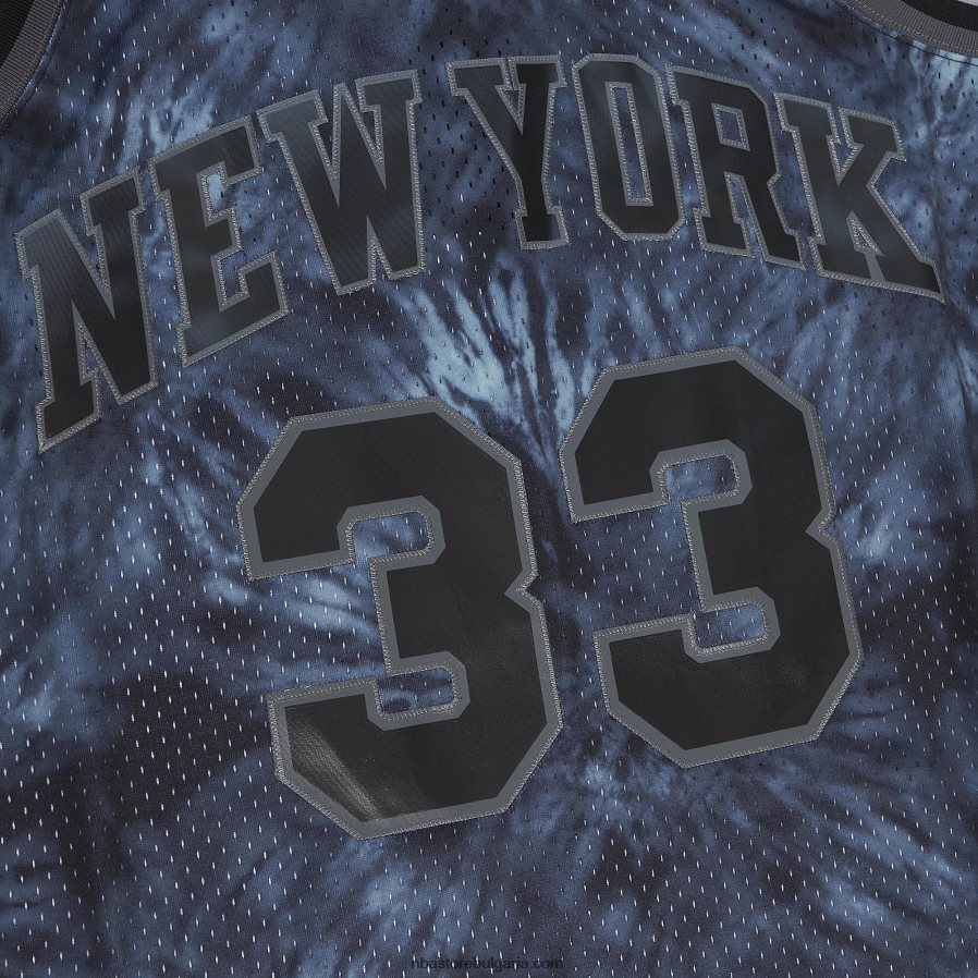 NBA JZ8F028534 new york knicks patrick ewing mitchell & ness black hardwood classics tie-dye swingman фланелка
