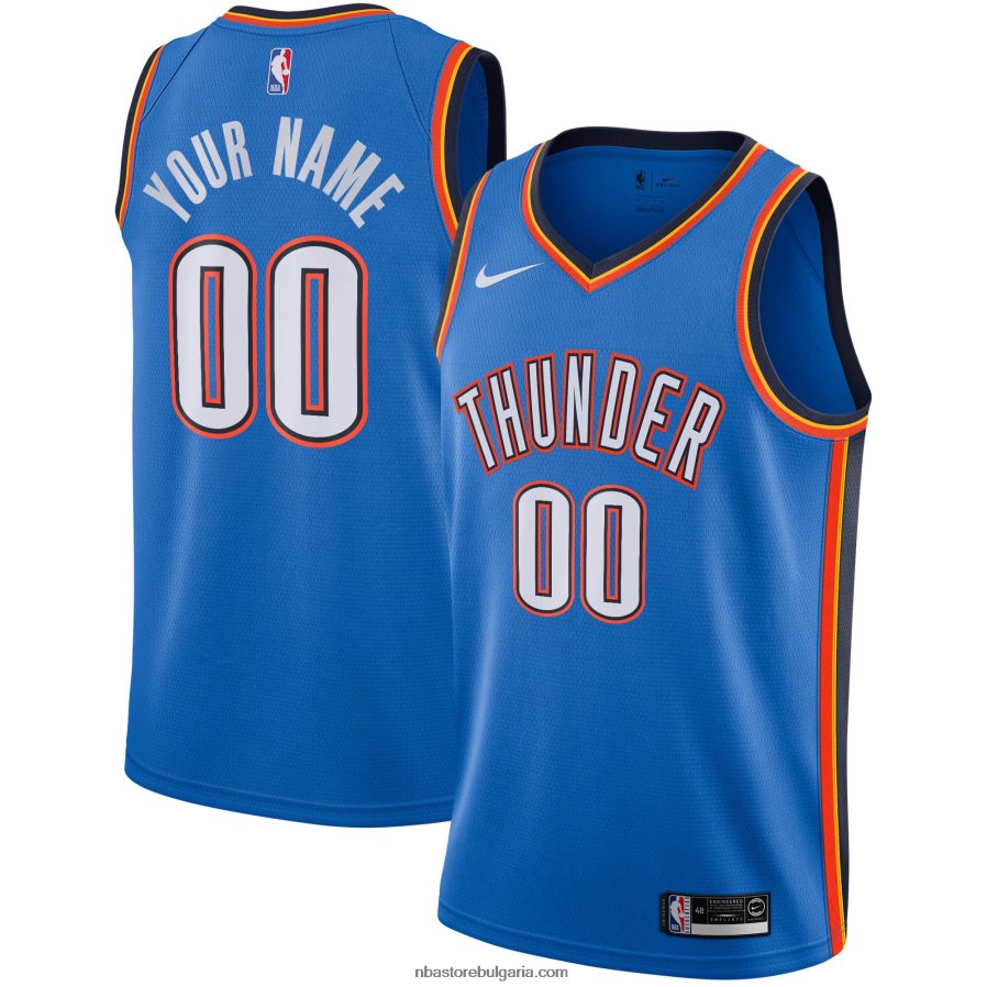 NBA JZ8F021710 oklahoma city thunder nike blue custom swingman jersey