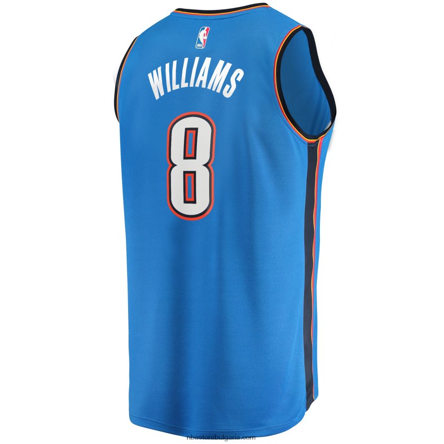 NBA JZ8F02538 oklahoma city thunder jalen williams blue draft първия рунд pick fast break replica player фланелка