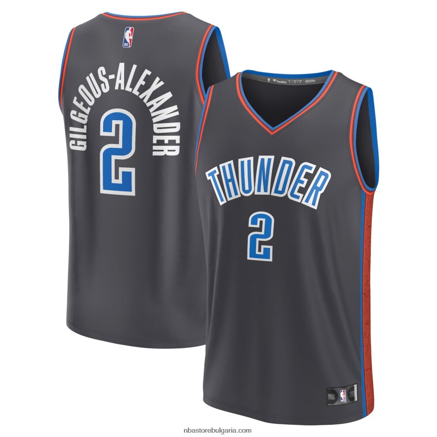 NBA JZ8F02544 oklahoma city thunder shai gilgeous-alexander anthracite fastbreak фланелка