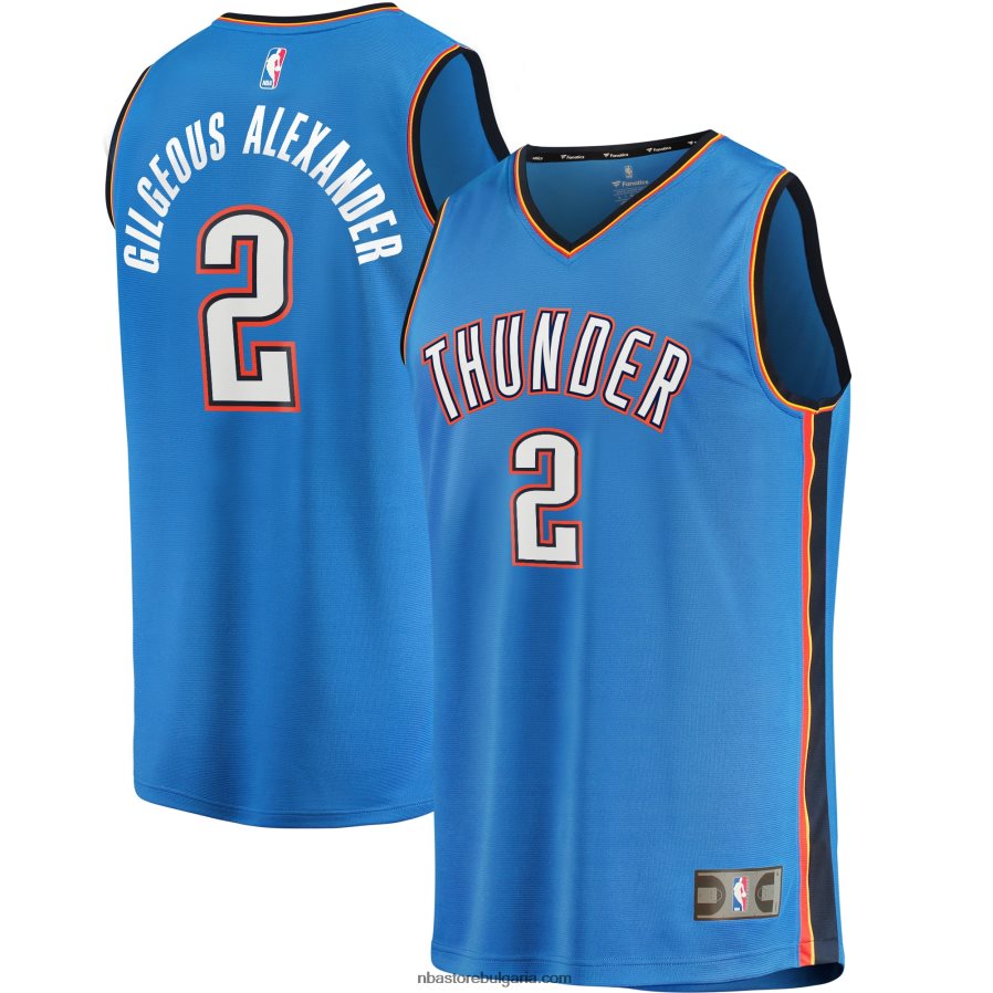 NBA JZ8F0291 oklahoma city thunder shai gilgeous-alexander blue фланелка на играч за бързо прекъсване