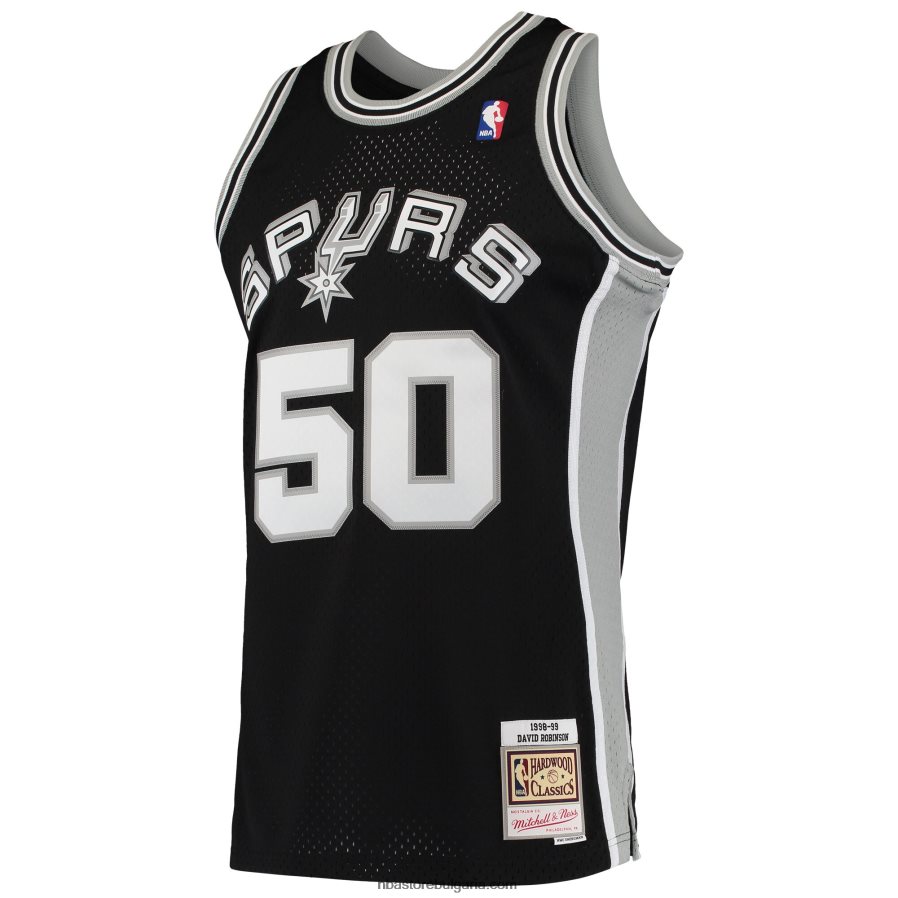 NBA JZ8F021052 san antonio spurs david robinson mitchell & ness black hardwood classics swingman фланелка