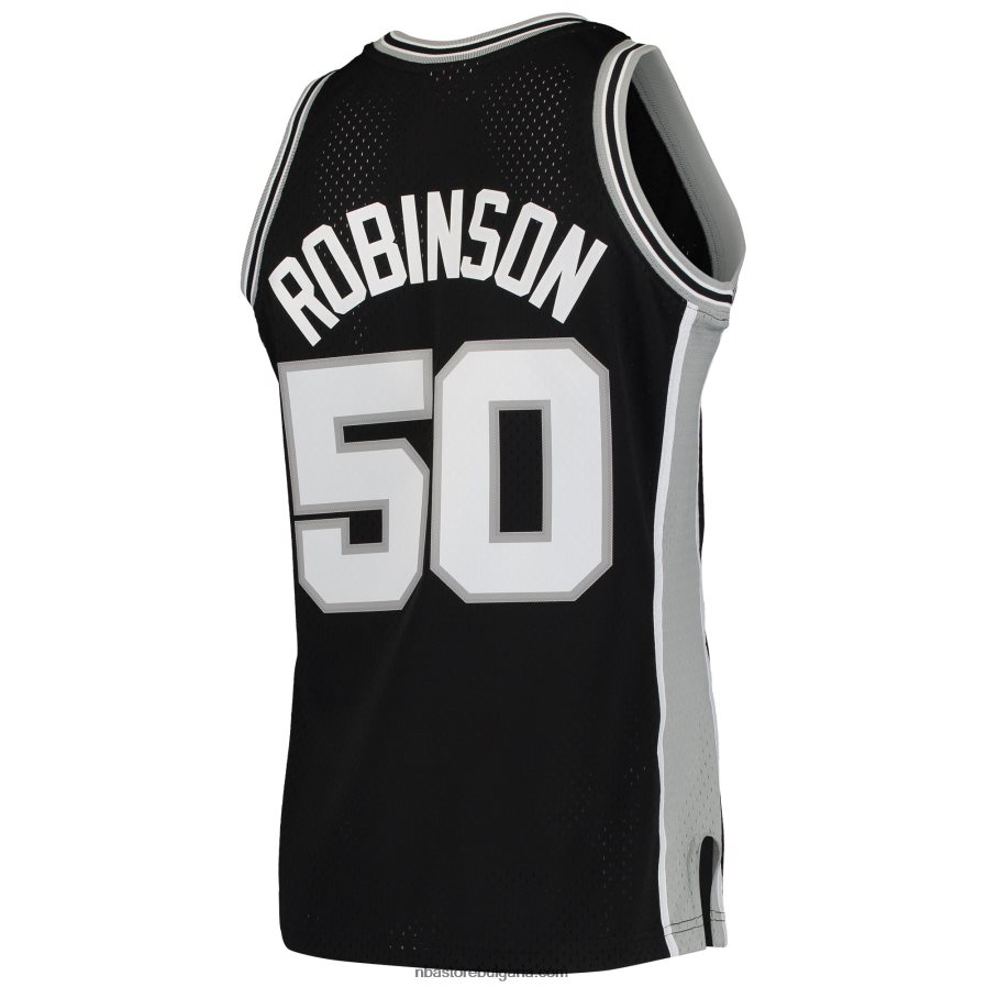 NBA JZ8F021052 san antonio spurs david robinson mitchell & ness black hardwood classics swingman фланелка