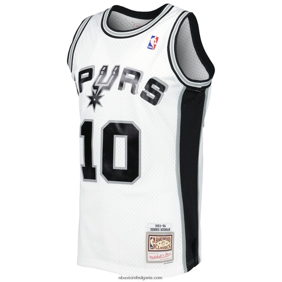 NBA JZ8F022426 san antonio spurs dennis rodman mitchell & ness white 1993-94 hardwood classics swingman фланелка