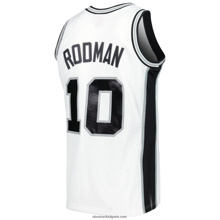 NBA JZ8F022426 san antonio spurs dennis rodman mitchell & ness white 1993-94 hardwood classics swingman фланелка