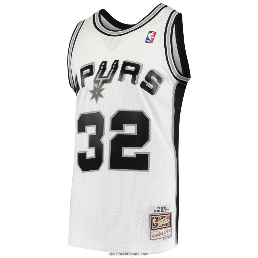 NBA JZ8F022762 san antonio spurs sean elliott mitchell & ness white hardwood classics swingman фланелка