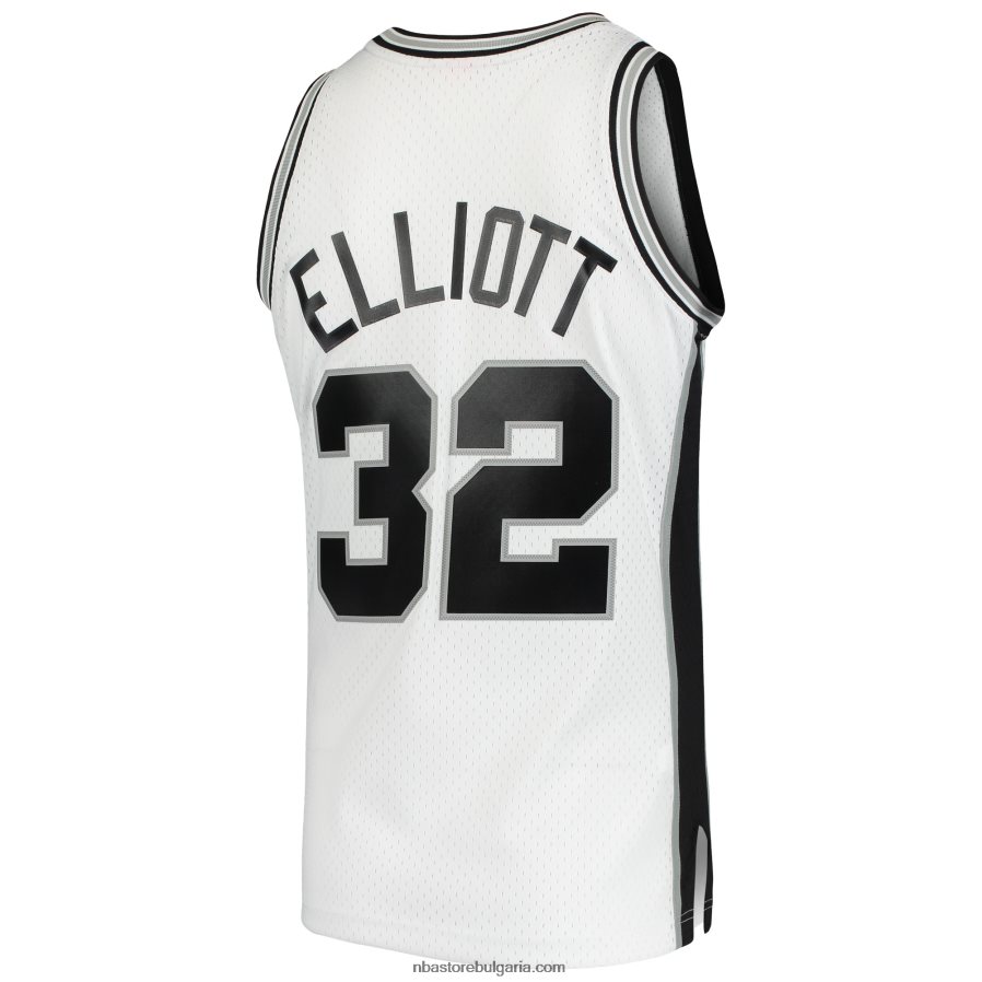 NBA JZ8F022762 san antonio spurs sean elliott mitchell & ness white hardwood classics swingman фланелка
