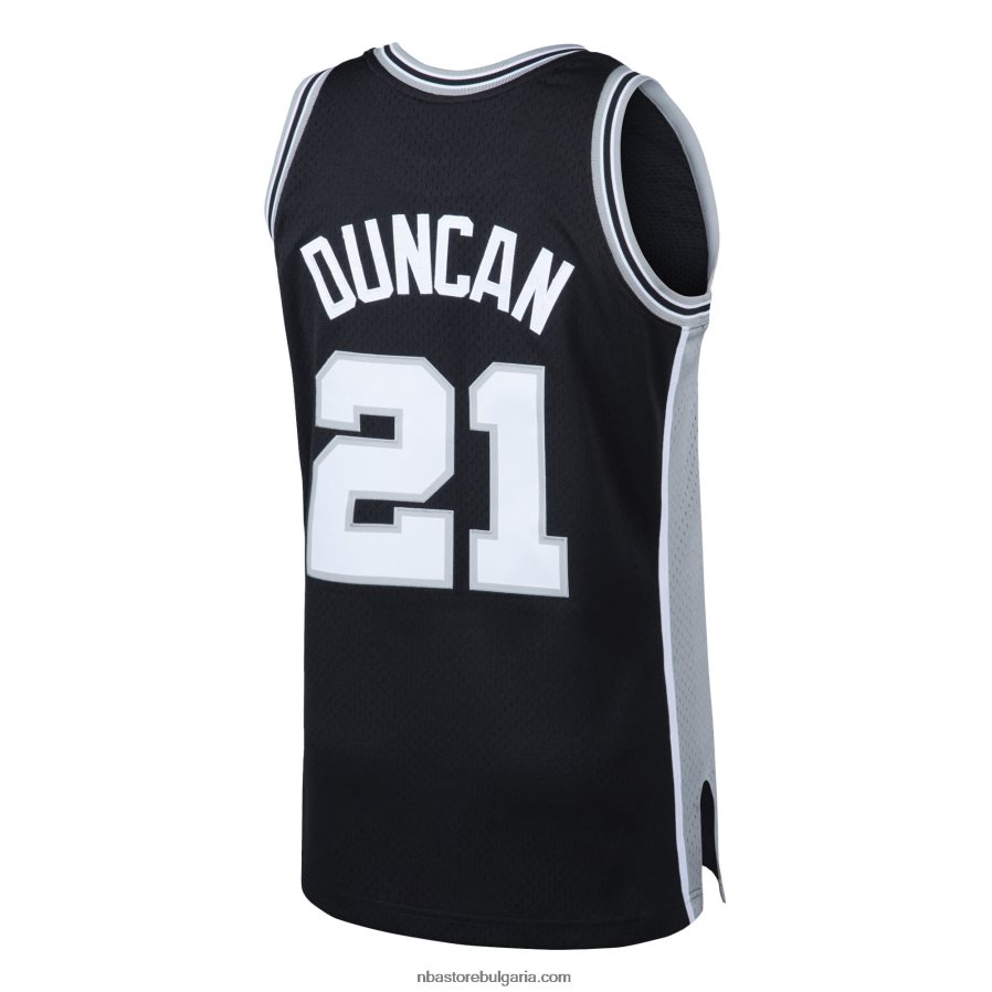 NBA JZ8F02430 san antonio spurs tim duncan mitchell & ness black hardwood classics swingman фланелка