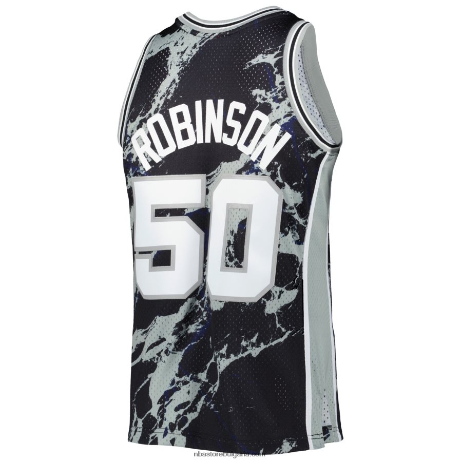 NBA JZ8F028221 san antonio spurs david robinson mitchell & ness black hardwood classics мрамор swingman фланелка