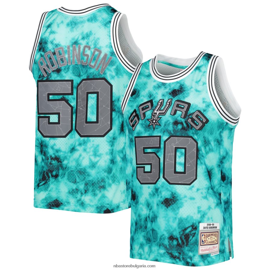 NBA JZ8F028265 san antonio spurs david robinson mitchell & ness teal galaxy swingman фланелка