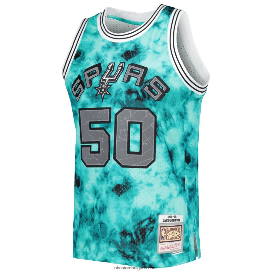 NBA JZ8F028265 san antonio spurs david robinson mitchell & ness teal galaxy swingman фланелка