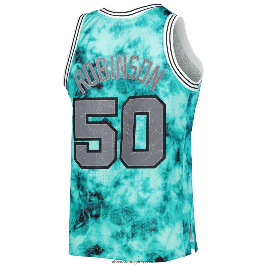 NBA JZ8F028265 san antonio spurs david robinson mitchell & ness teal galaxy swingman фланелка